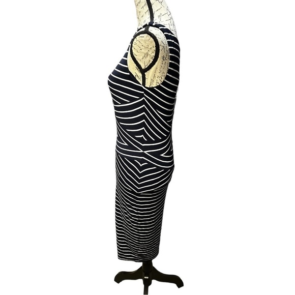 Philosophy Wrap Style Maxi Dress in Navy Blue and White Size Medium - Picture 3 of 4